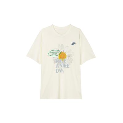 Sportswear Essentials American Vintage Motif Marguerite Col Rond T-Shirt Confortable Décontracté Manches Courtes Homme T-Shirt Blanc HJ3955133