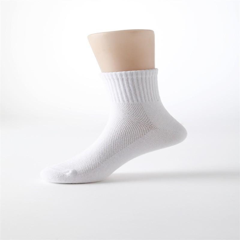 Autumn & Winter Children's White Cotton Sports Socks with Loose Top
