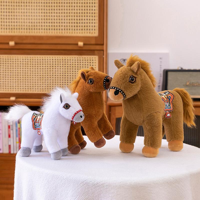 Plush Pony Stuffed Animal, Cartoon Cute Pony Doll, Soft & Cuddly Toy for Kids, Birthday Gift