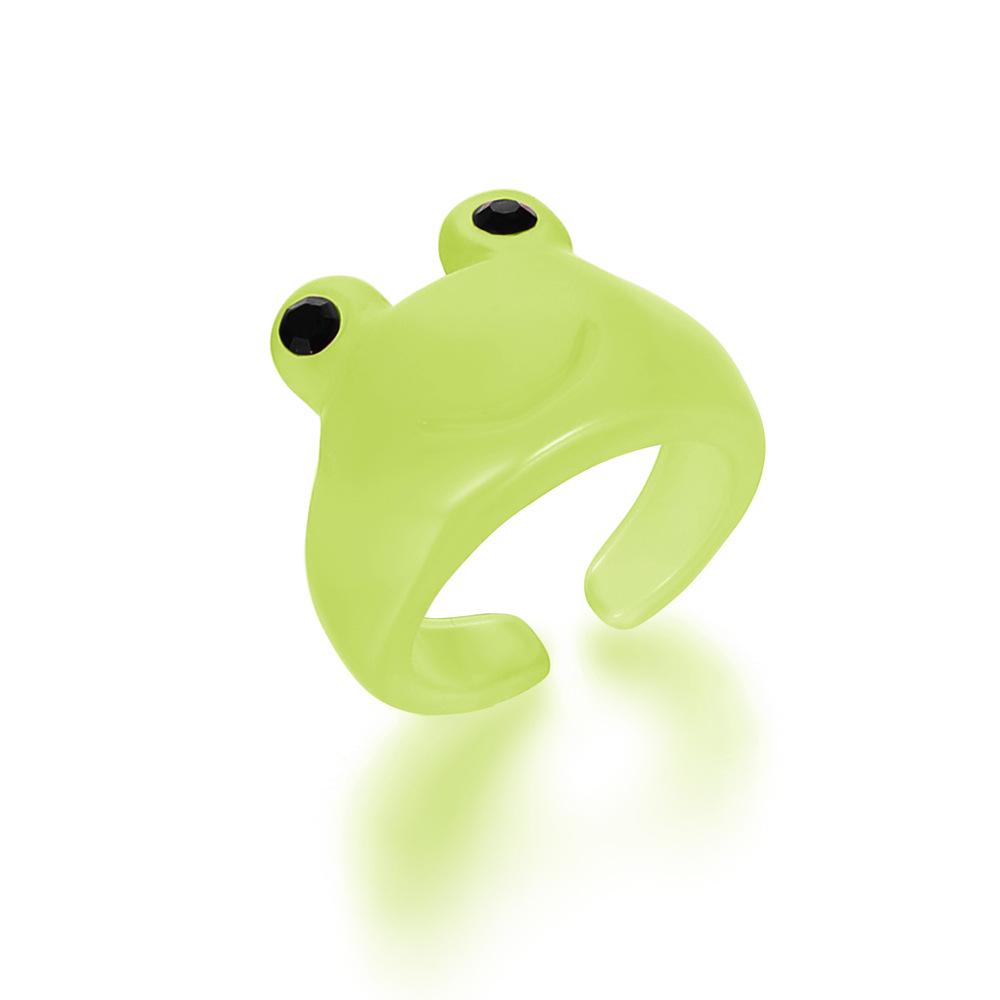 Anello in Resina a Forma di Rana Cartone Animato Bizzarro: Stile Carino e alla Moda per l'Indice o il Dito dell'Articolazione