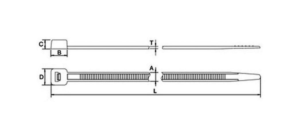 HellermannTyton Cable Ties, Insulok AB250-IVY, 100 pieces, Weather-resistant and Heat-resistant Grade, Ivory