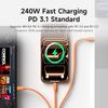 Hagibis Magnetic USB C Cable Coiled C to C Cable 240W Fast Charging Type C Charger Cord Wedge Plug for Carplay iPhone 16/17 Pro