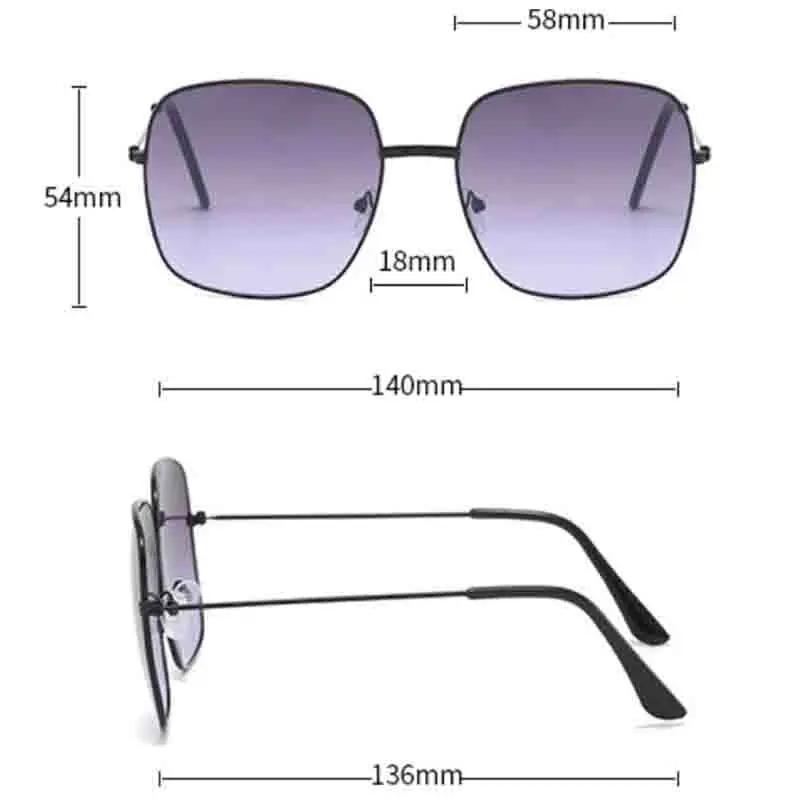 Metal Large Frames Square Sunglasses Female's Designer Fashion Sun Spectacles Lady Outdoor Travel Eye Spectacles UV 400 Protection Oculos De Sol