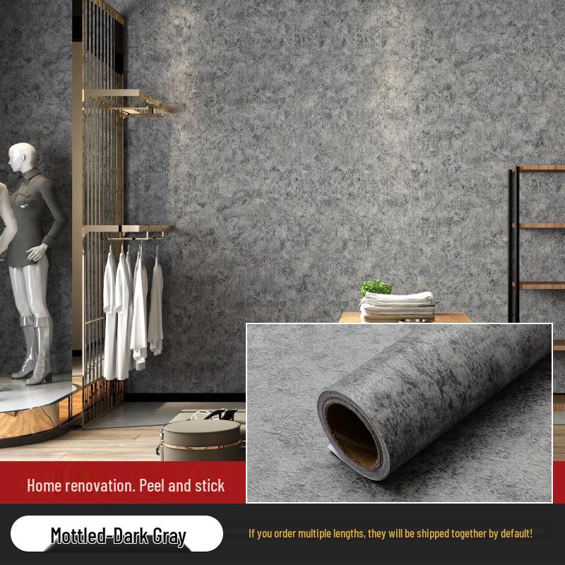 Gray Waterproof Self-Adhesive Wallpaper for Bedroom, Living Room, Dorm, or Shop Decor.