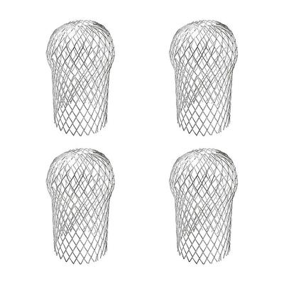 4pcs Expand Aluminum Gutter Filter Silver Foldable Screen Floor Drain Filter Mesh Rustproof Eaves Roof Drainage Pipe