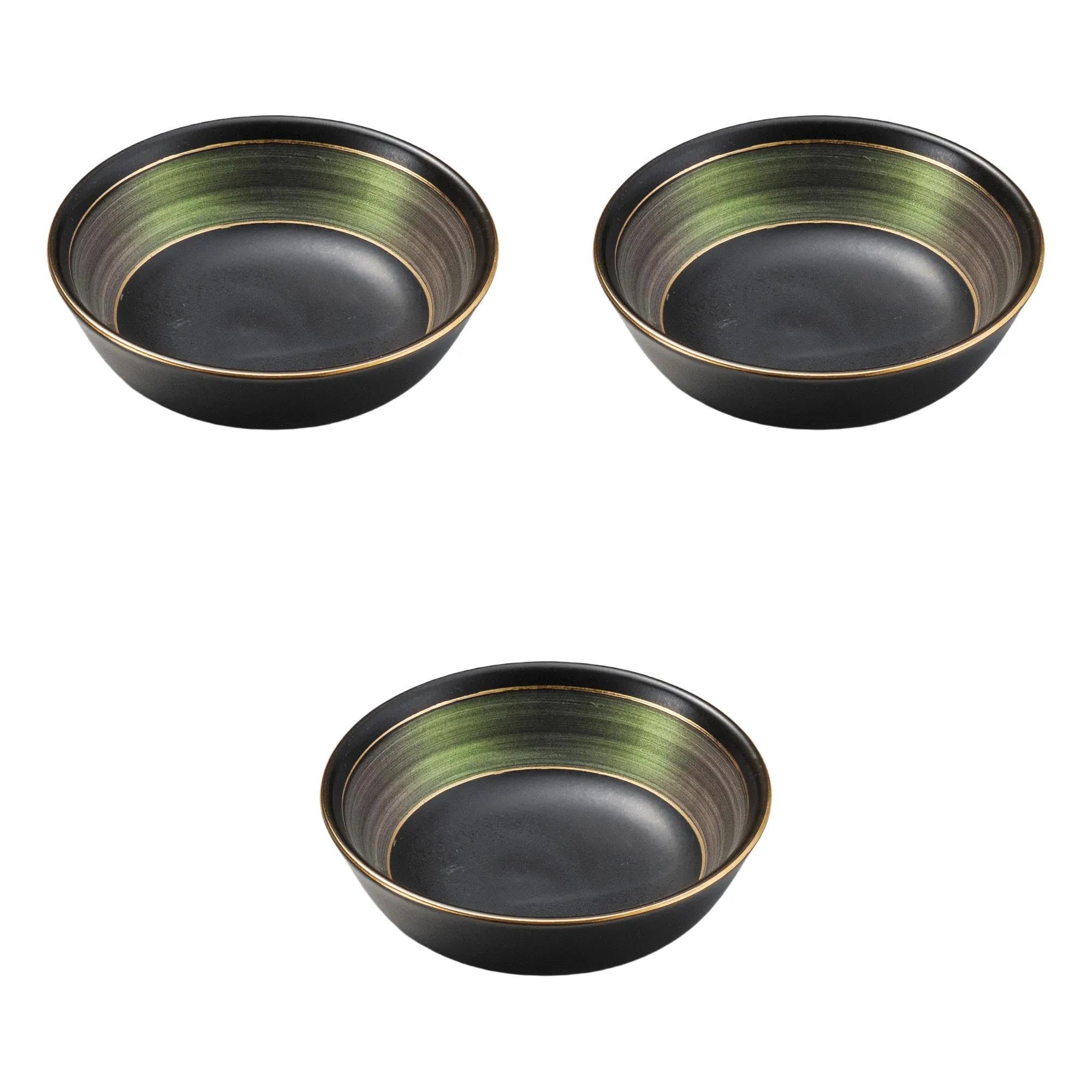 

Set of 3 Saikou Green Shokado [11.5 x 3.7cm] | Shokado Reinforced Porcelain by Setomonohonpo