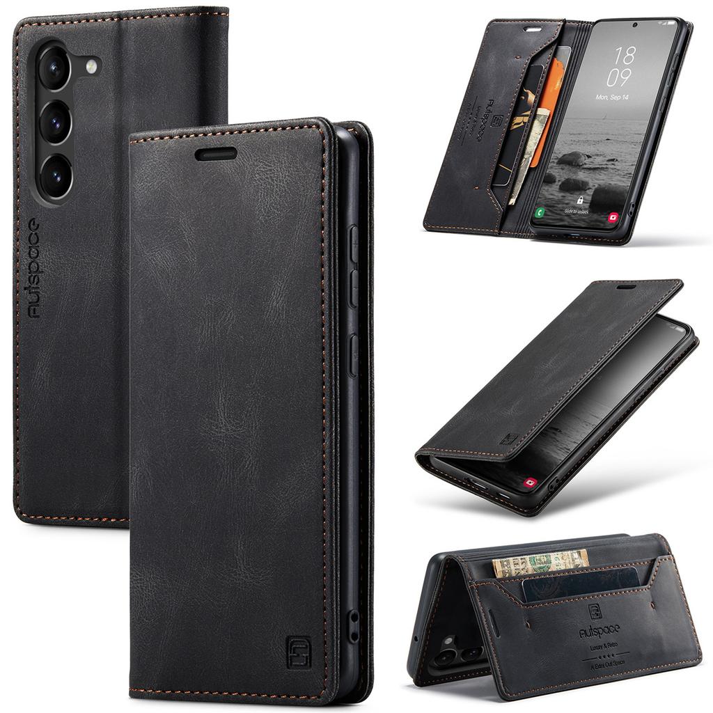 Premium Vintage Leather Wallet Case for Samsung Galaxy S23+ / S23 Plus- Flip Cover with Card Slots, Shockproof Retro Style (4 Colors)