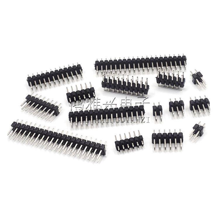 2.54mm Double Row Gold-Plated DIP Pins: 2*2P, 2*3P, 2*4P, 2*5P, 2*6P, 2*7P, 2*8P, 2*10P, 2*15P, 2*20P, 2*40P - Straight Insert, Eco-Friendly