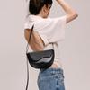 Womens Color Saddle Block Bag Wavy Layered Design Crossbody Bag Minimalist Fashion Shoulder Bag