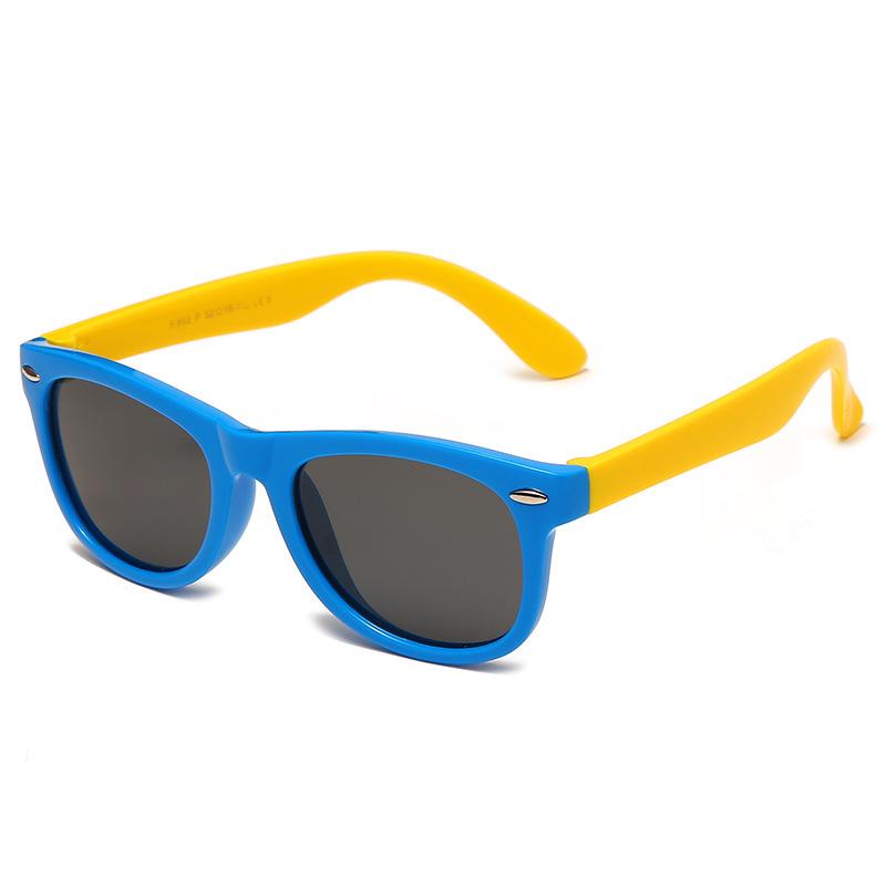 Personalized Color-Block Kids' Sunglasses: Fashionable, Anti-UV, Windproof, and Sandproof.