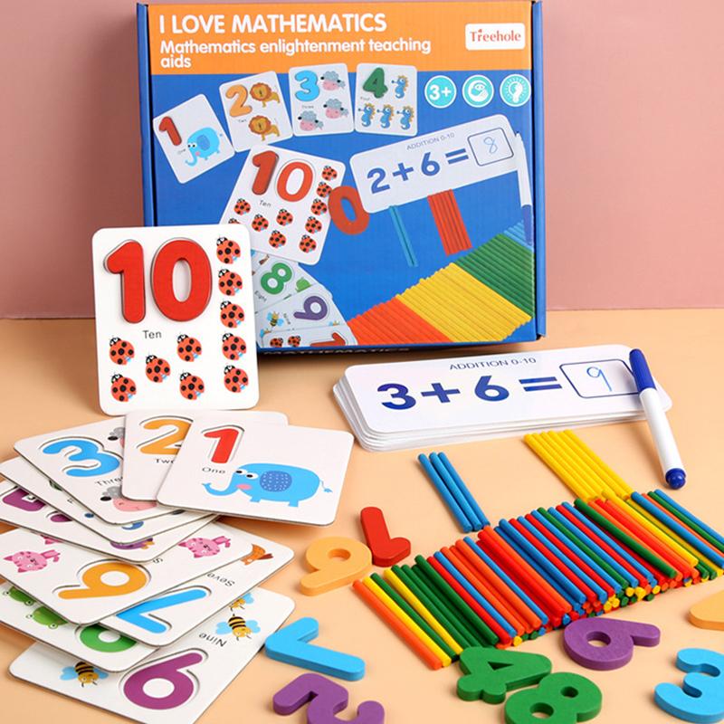 Математические игрушки Монтессори Деревянные пособия по счету Палочки Счетные палочки — фото 5