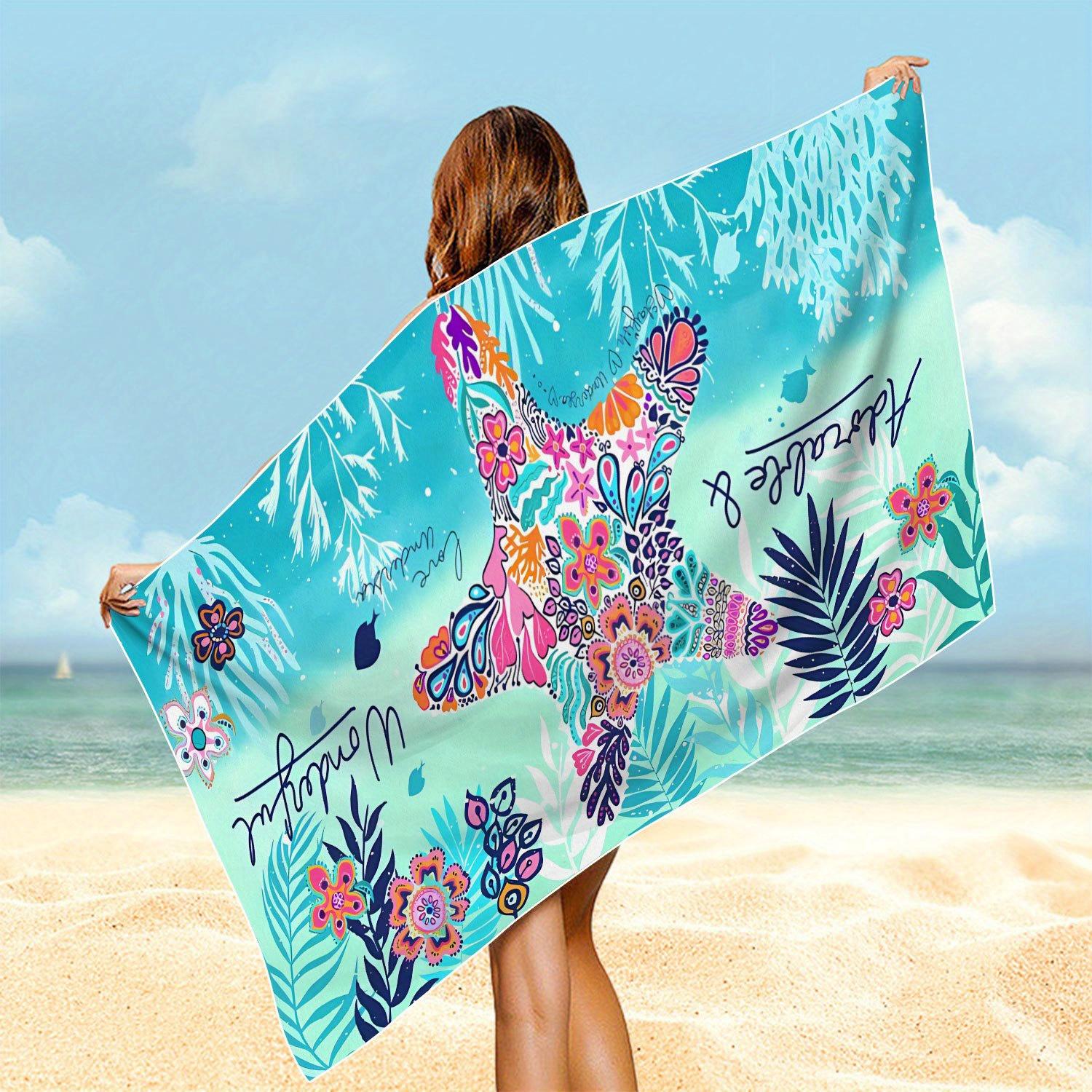 

Ocean Animal Pattern Oversized Beach Towel, Ultra Fine Fiber for Travel Swimming Diving Surfing W30*H60(CM)