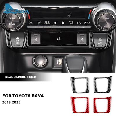 Echter Weicher Kohlefaser-Aufkleber für Toyota RAV4 XA50      2024 2025 LHD RHD Auto Mittelkonsole Klimaanlage Rahmenverkleidung