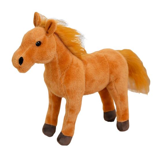 Kids Horse Doll Fleece Fabric Foal Shape Doll PP Cotton Filling Easy To Maintain Children Playroom Horse Companion