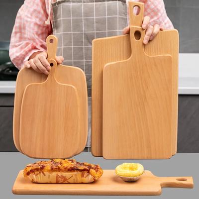 Beech Chopping Blocks Kitchen Wood Food Plate Wooden Pizza Sushi Bread Whole Wood Tray Cutting Board No Paint