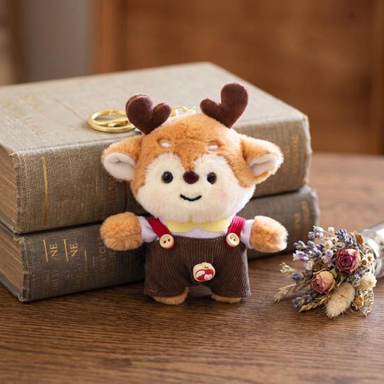 Cute Deer Plush Keychain Soft Stuffed Animal Pendant for Bags & Backpacks Cartoon Bag Key Accessory for Kids Deer Lovers