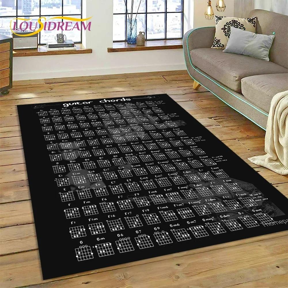 Guitar Chords Theory Chart Music Carpet Bedroom Living Room Home Sofa Rug Decoration Originality Children Game Large Floor Mat