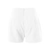 Sommer-Shorts für Damen, hohe Taille, asymmetrischer Plissee-Knopf-Dekor, einfarbig, schmale Passform, weiche Bauchkontrolle, über dem Knie liegende Mini-Shorts