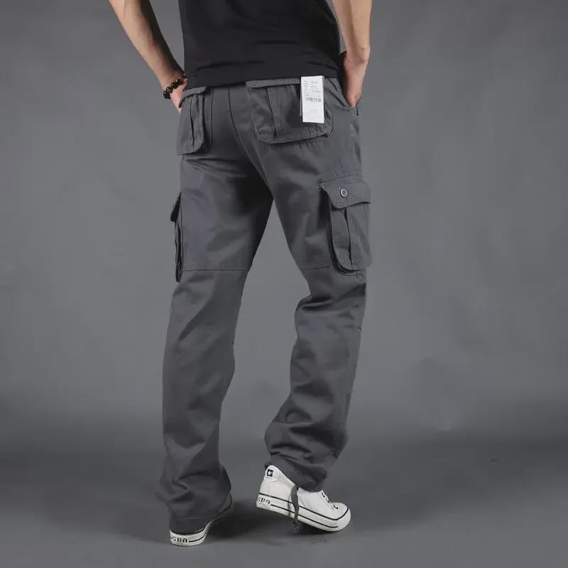 Men's Casual Spring Loose-Fit Outdoor Long Pants - Straight Fit, Large Sizes Available