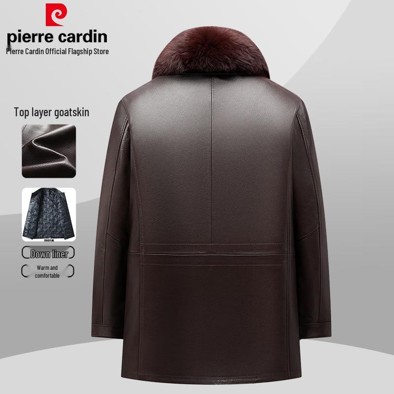 Pierre Cardin Men's Mid-Length Goatskin Leather Jacket
