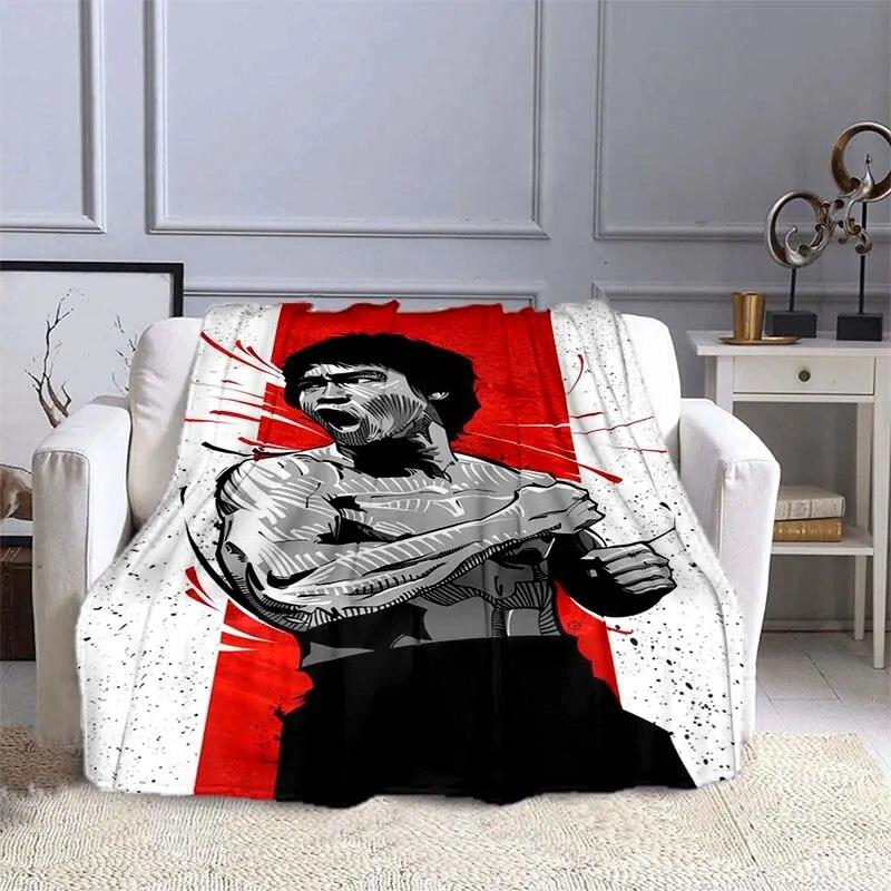 

Одеяло с Брюсом Ли, звездное ночное небо для спальни, дивана, одеяло со звездным узором, фланелевое одеяло, цветное домашнее украшение 150x200cm 60x80inch