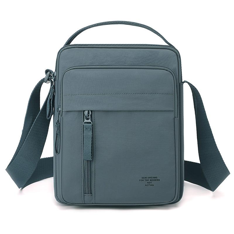 Nylon Crossbody Bag with Top Handle and Multiple Zipper Pockets for Daily Use Men Women