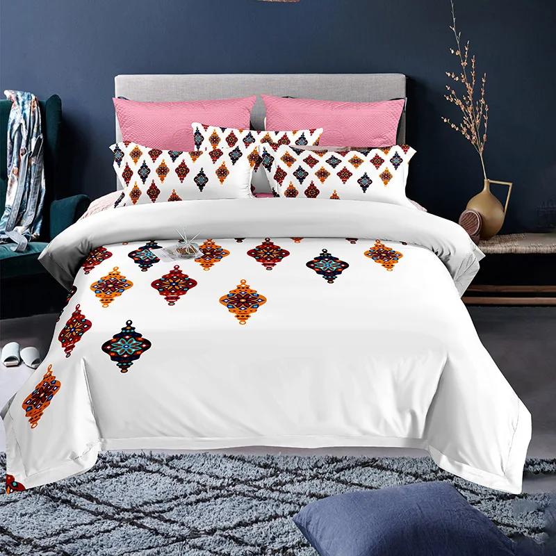 Ramadan Duvet Cover King Queen Religious Themed Quilt Cover Muslim Believer Polyester Bedding Set Pillowcases Brownish Yellow
