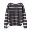 Lekasha Off-the-Shoulder Striped Cashmere Sweater for Women - Autumn/Winter New Arrival