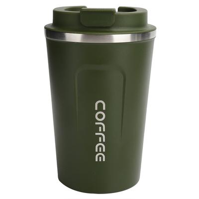 380ml Vakuumbecher Doppelschichtiger Edelstahl Auslaufsicher Tragbar Auto Kaffeetasse(Grün )