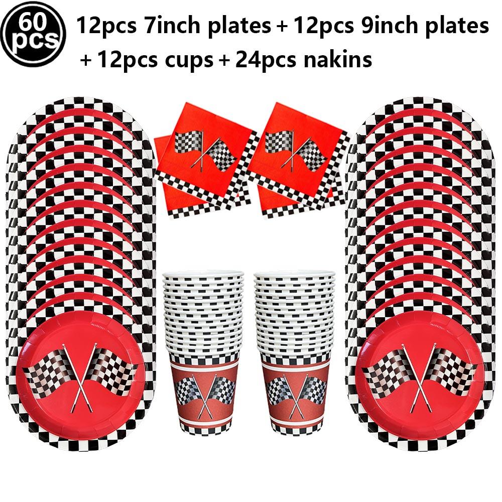 Checkered Race Car Party Black White Checkered Flag Tablecloth Road Tablecloth Racetrack TableCover Racing Birthday Party Decor