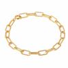 Mezmic Stone Collection Yellow Gold Rectangular Chain 925 Sterling Silver Bracelet