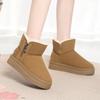 Thick-soled snow boots women's 2025 new winter warm cotton boots piled thickened snow short boots Northeast cotton shoes