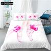 Ballett Bettbezug Set King Mikrofaser Ballett Accessoire Schuhe Kleid Bettwäsche Set für Mädchen Rosenblätter Sommerstil Steppdecke