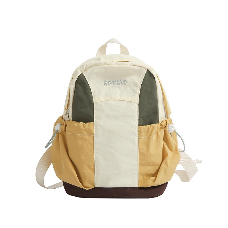 Schoolbag new high-value Mori ins fresh and sweet contrasting color splicing backpack junior high school students lightweight travel backpack