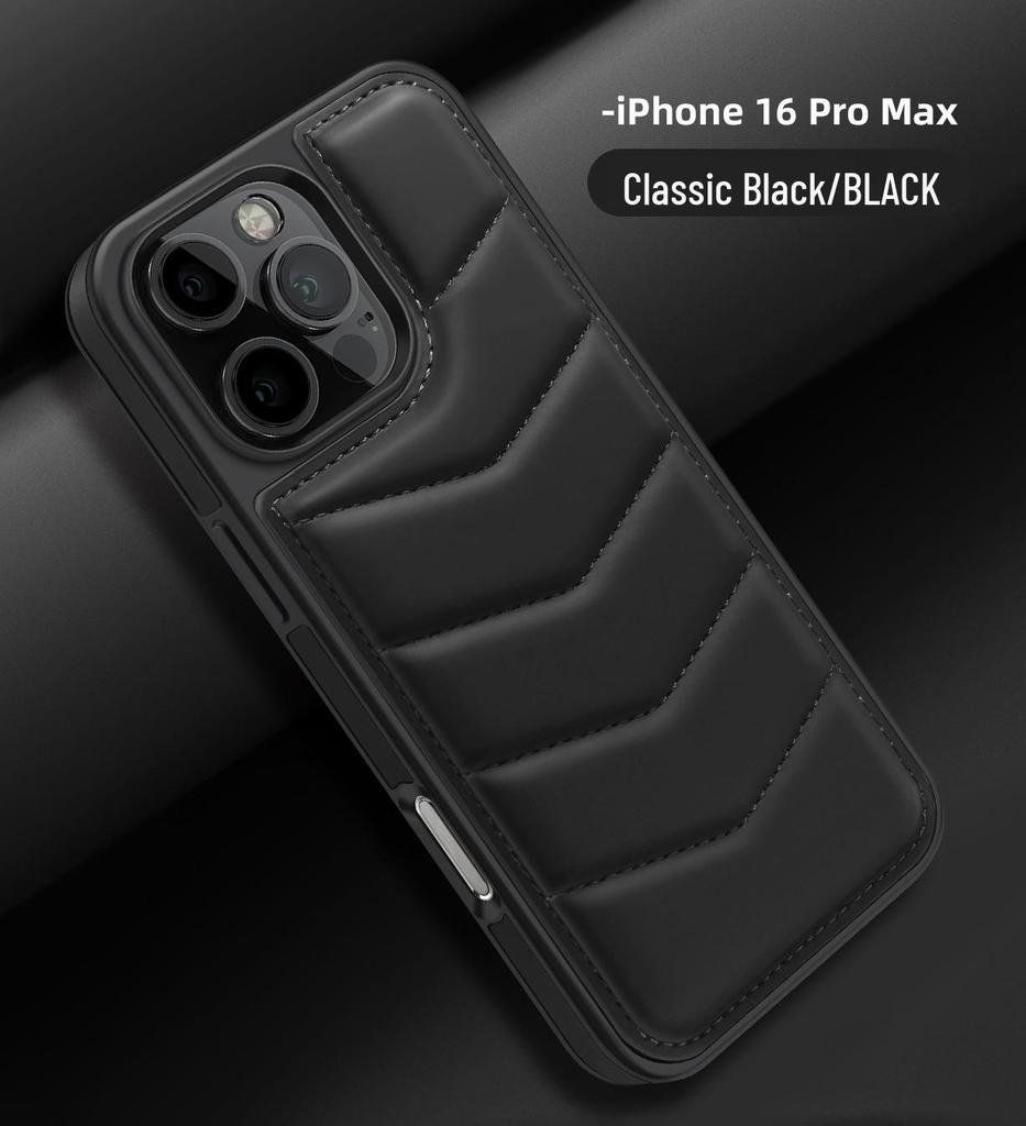 Apple 16 Pro Max Phone Case with Invisible Stand, Magnetic iPhone 15 Card Slot, and Leica Down Jacket Design.
