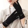 Velvet Lined Women Winter Gloves Thickened Touch Screen Gloves  for Winter Use