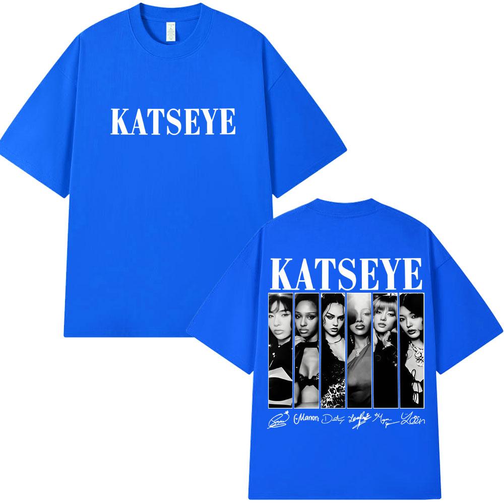 Vintage Korean Style Katseye Graphic T Shirts Kpop Fashion Unisex Women Popular Tshirt 100 Cotton Oversized T Shirts Streetwear