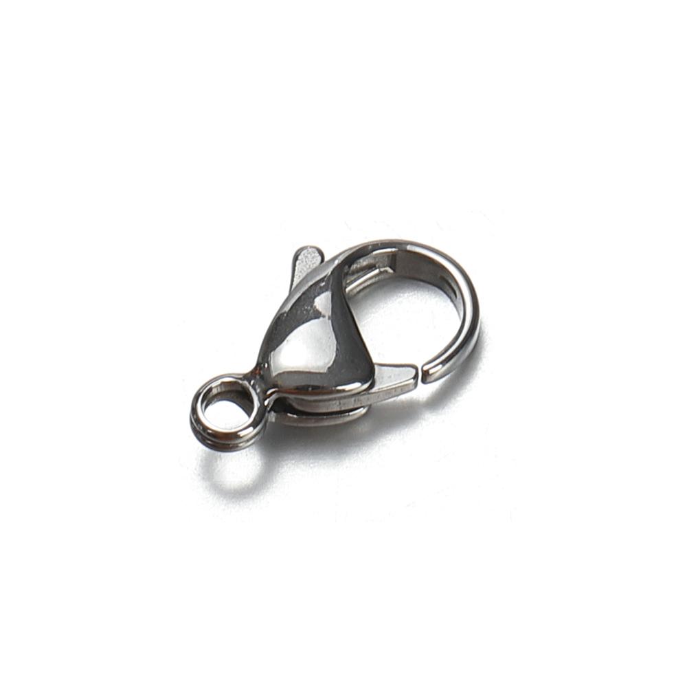 20pcs Stainless Steel Hole 9-15mm Lobster Clasps & Hooks Steel Color Connectors for Jewelry Findings Materials DIY Crafts
