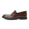 Schnallenslipper Herrenschuhe Ein-Pedal Schuhe Erste Schicht Rindsleder Handpoliert Alte Retro Lederschuhe 1107-15