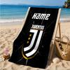 Custom Name Beach Towel Juventus FC Crest Design Microfiber Beach Towel, Lightweight for Summer Travel, Swimming Pool Fan Birthday Gift