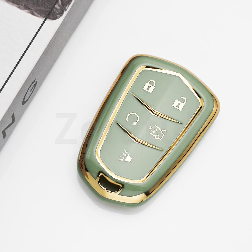 4/5 Buttons Shell Fob Holder Tpu Car Key Cover Case For Cadillac Ats Ct6 Cts Dts Xt5 Escalade Esv Srx Sts Xts Elr 2014 -