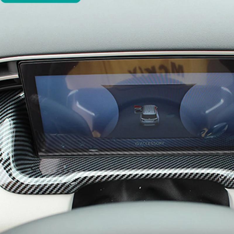 Carbon Fiber Car Dashboard Display Screen Trim Dash Board Panel Frame Strip For Hyundai Tucson Nx4    Hybrid N Line