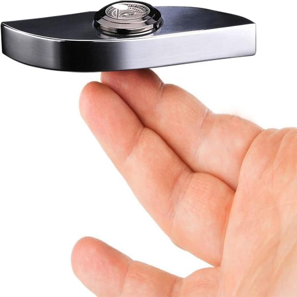 Seiko Stainless Steel Rotating Finger Gyroscope Decompression Toy - Silver