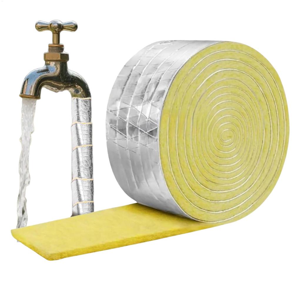 Pipe Insulation Wrap 32.8 Feet Fireproof Protection Insulation Roll for HVAC AC Air Industrial Piping Hot Water Distribution