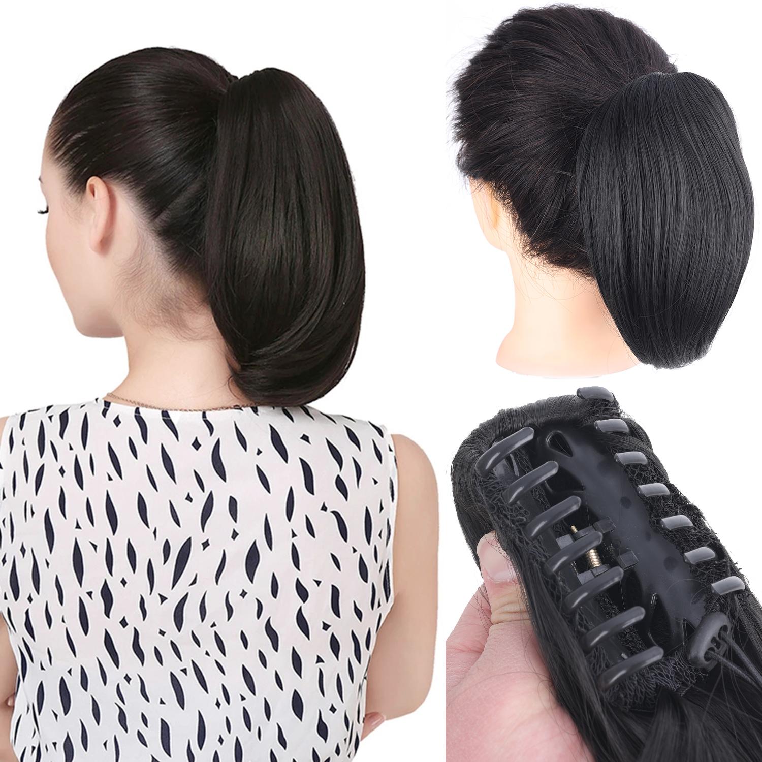 

MSTN Синтетический хвост Парик Женщина Длинные вьющиеся волосы Заколка Хвост Микро Завиток