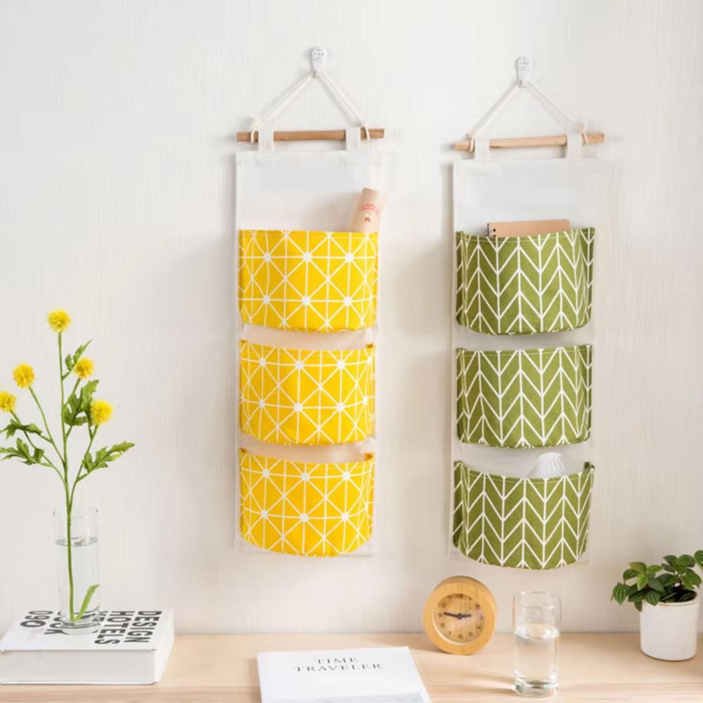 1pc 3Pockets Tree Branch Style Hanging Storage Bag Wall Mounted Sundries Organizer Large-capacity Behind Door Hanging Bag