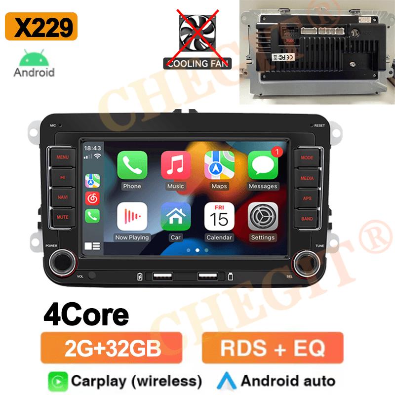 4/8Core 2 Din Car Radio Car Multimedia Player 64G GPS WiFi Carplay For Volkswagen Skoda Octavia Golf 5 6 Passat Polo Jetta
