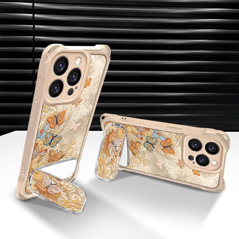 Colorful butterfly is suitable for Apple 13Pro mobile phone case 16 glacier pattern 15 with lanyard 14p anti-drop 13 advanced 12