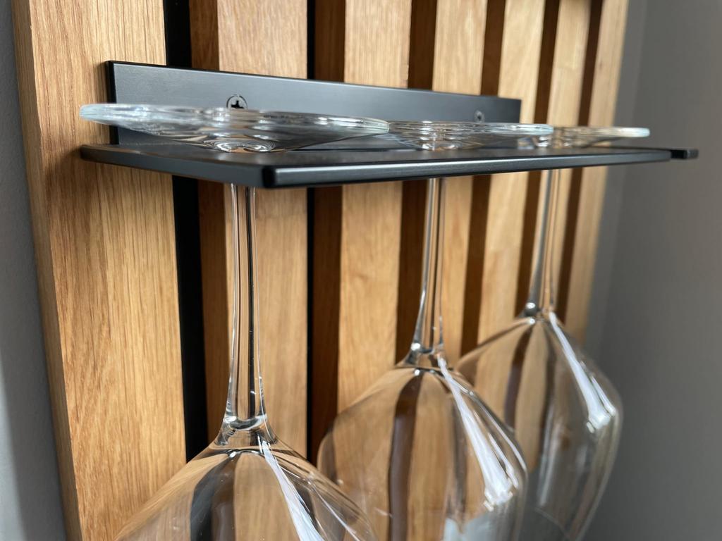 Oak Lamele wine and glass rack 98x40cm