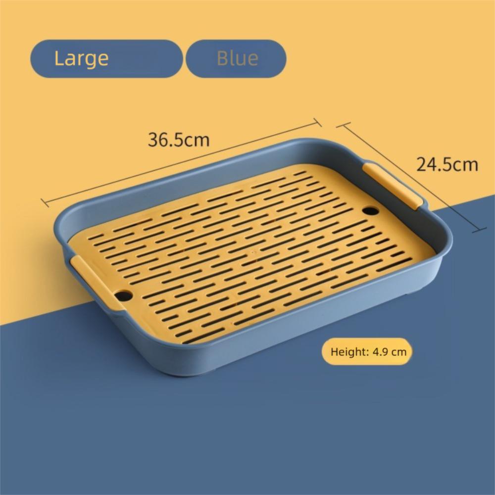 Plastic Tea Tray Plate Rectangle Small Pet Toilet Tray Simple Drain Tray  Food Dishs